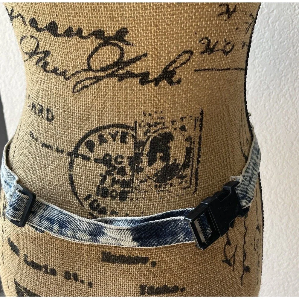 Vintage 80s 90s Neo Denim Acid Wash Denim Fanny Pack Neon Y2K